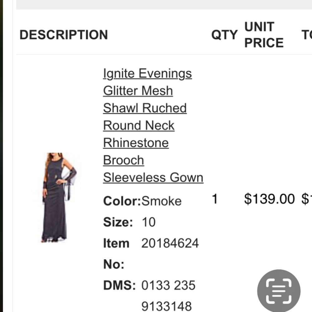 Elegant Smoke Sleeveless Gown with Glitter Shawl